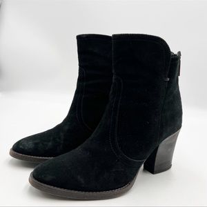 Aquatalia Farah Suede Black Heel Booties
